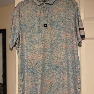 Bad Birdie Blue and Pink Polo Shirt